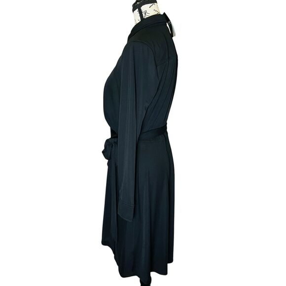 Lauren Ralph Lauren Black Notched Collar Midi Size 10 Shirt Dress MSRP $145 NWT - Picture 7 of 15